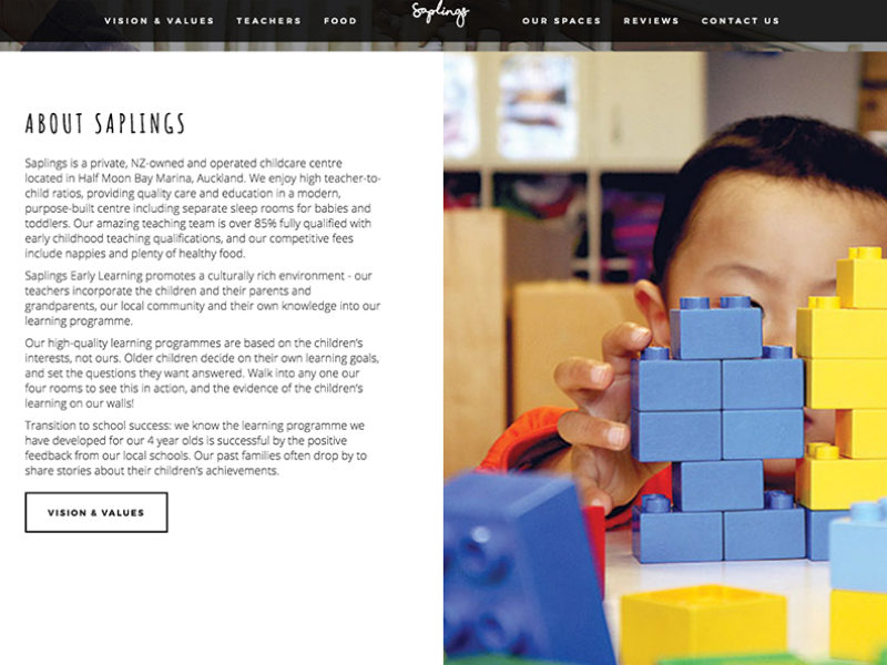 zewnealand design daycare website