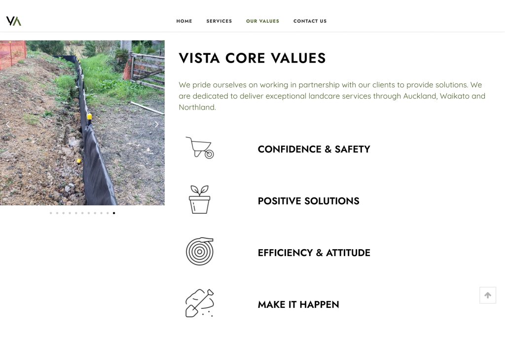 Zewnealand Design Vista Environmental Landcare Website Design