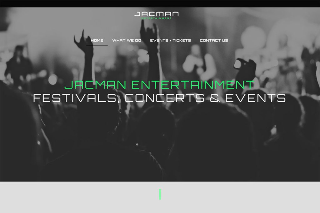 Zewnealand Design Jacman Entertainment Web Design