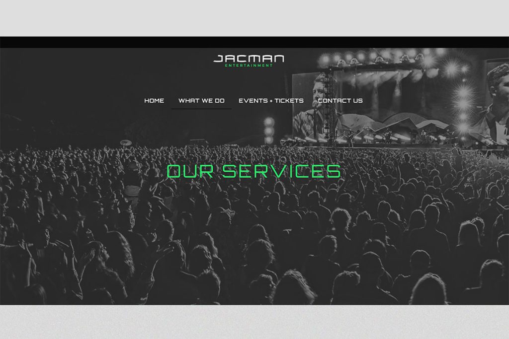 Zewnealand Design Jacman Entertainment Web Design