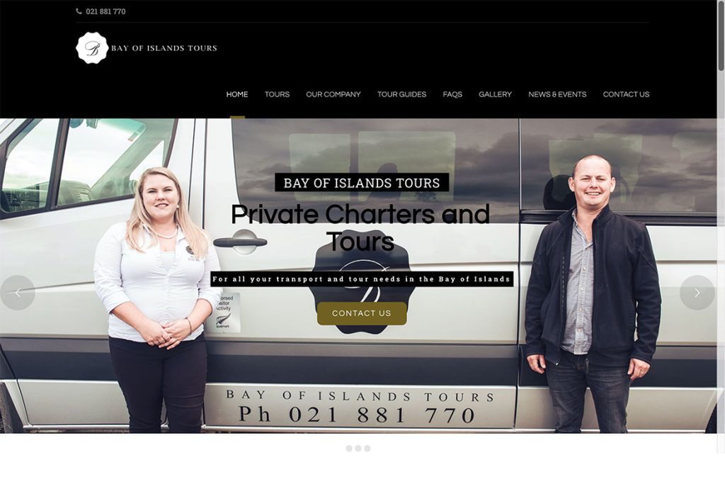 Zewnealand Design Bay of Islands Tours Web Design