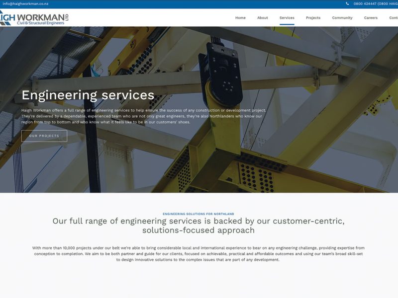 Zewnealand Design Haigh Workman Website Design